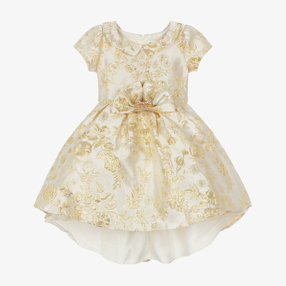 Romano-Girls Ivory & Gold Brocade Dress | Childrensalon