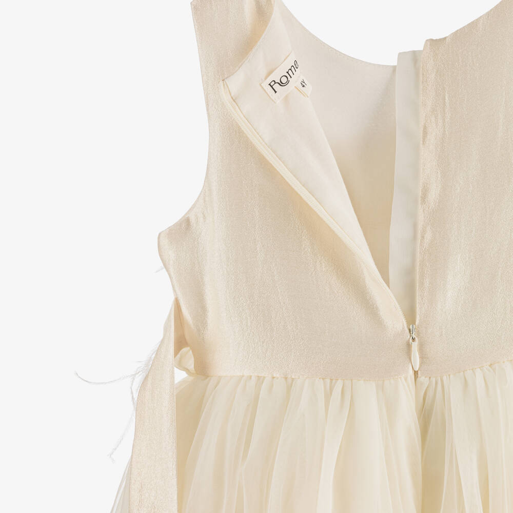 Romano-Girls Ivory Shimmer & Tulle Special Occasion Dress | Childrensalon