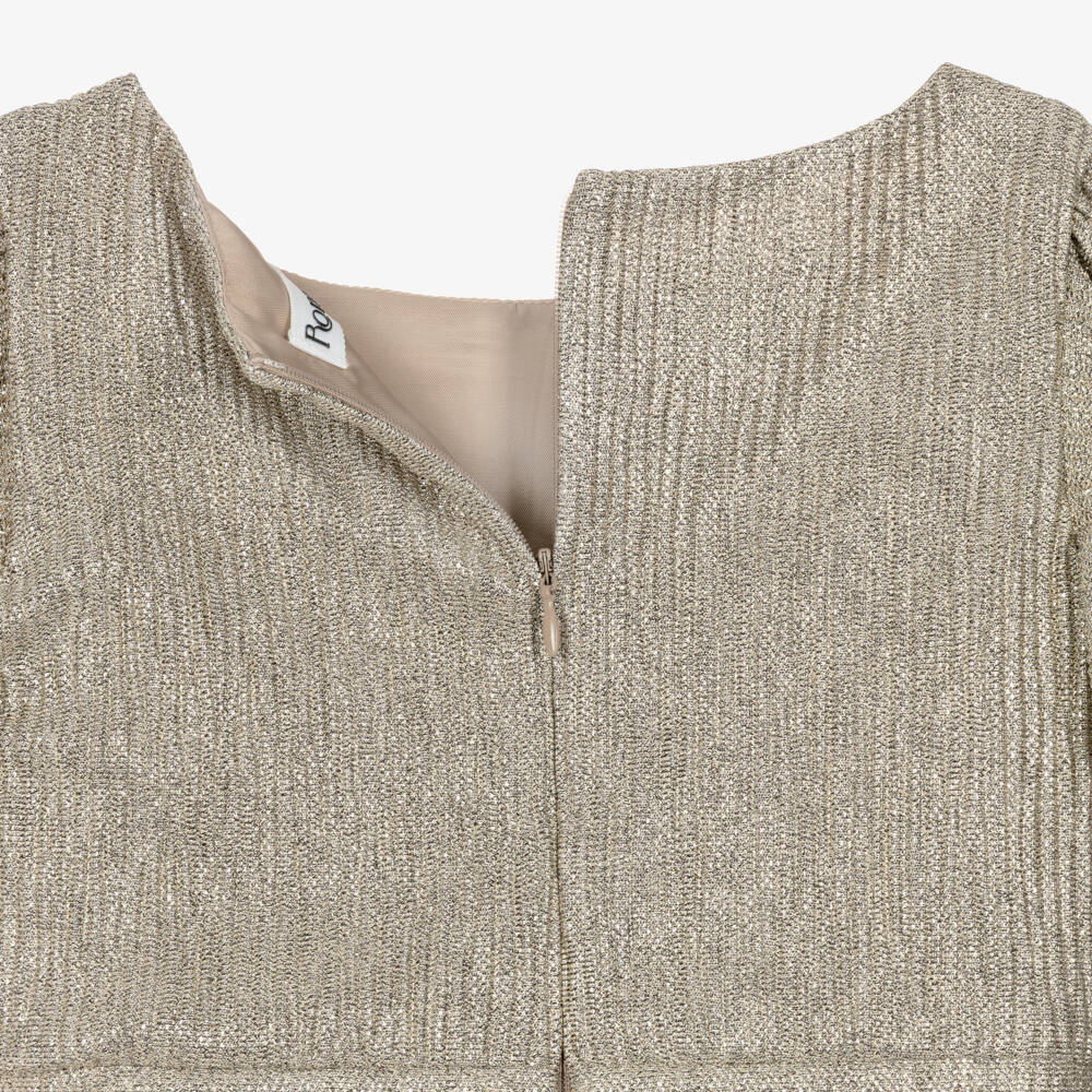 Romano-Girls Metallic Gold Crêpe Jumpsuit | Childrensalon
