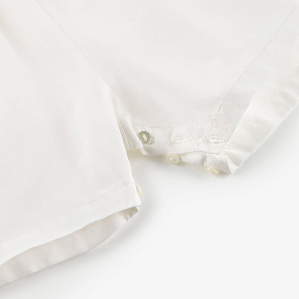 Sarah Louise-Baby Boys Ivory & Sage Green Embroidered Shortie | Childrensalon