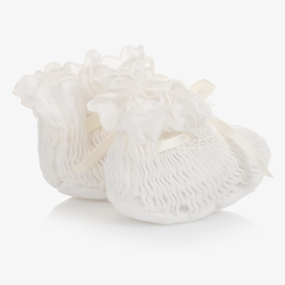 Sarah Louise-Baby Girls Ivory Booties | Childrensalon