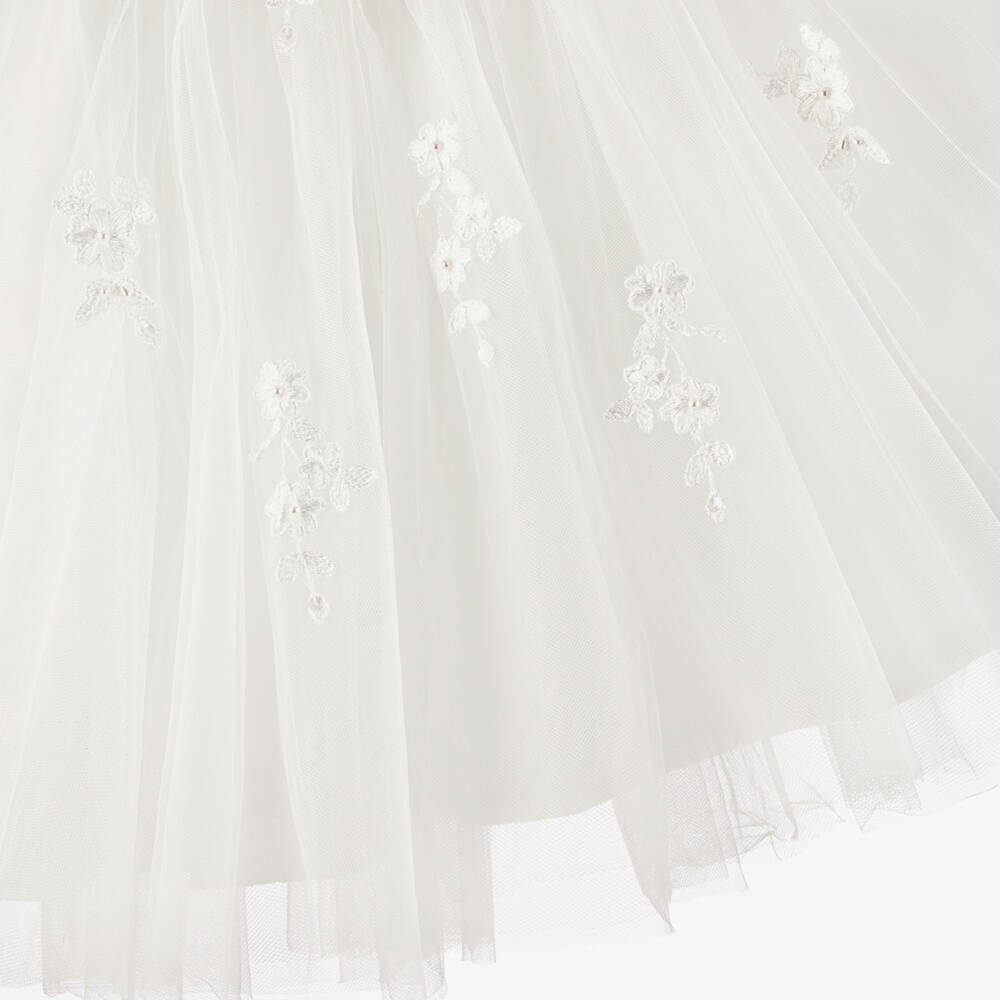 Sarah Louise-Baby Girls Ivory Embroidered Satin & Tulle Dress Set | Childrensalon