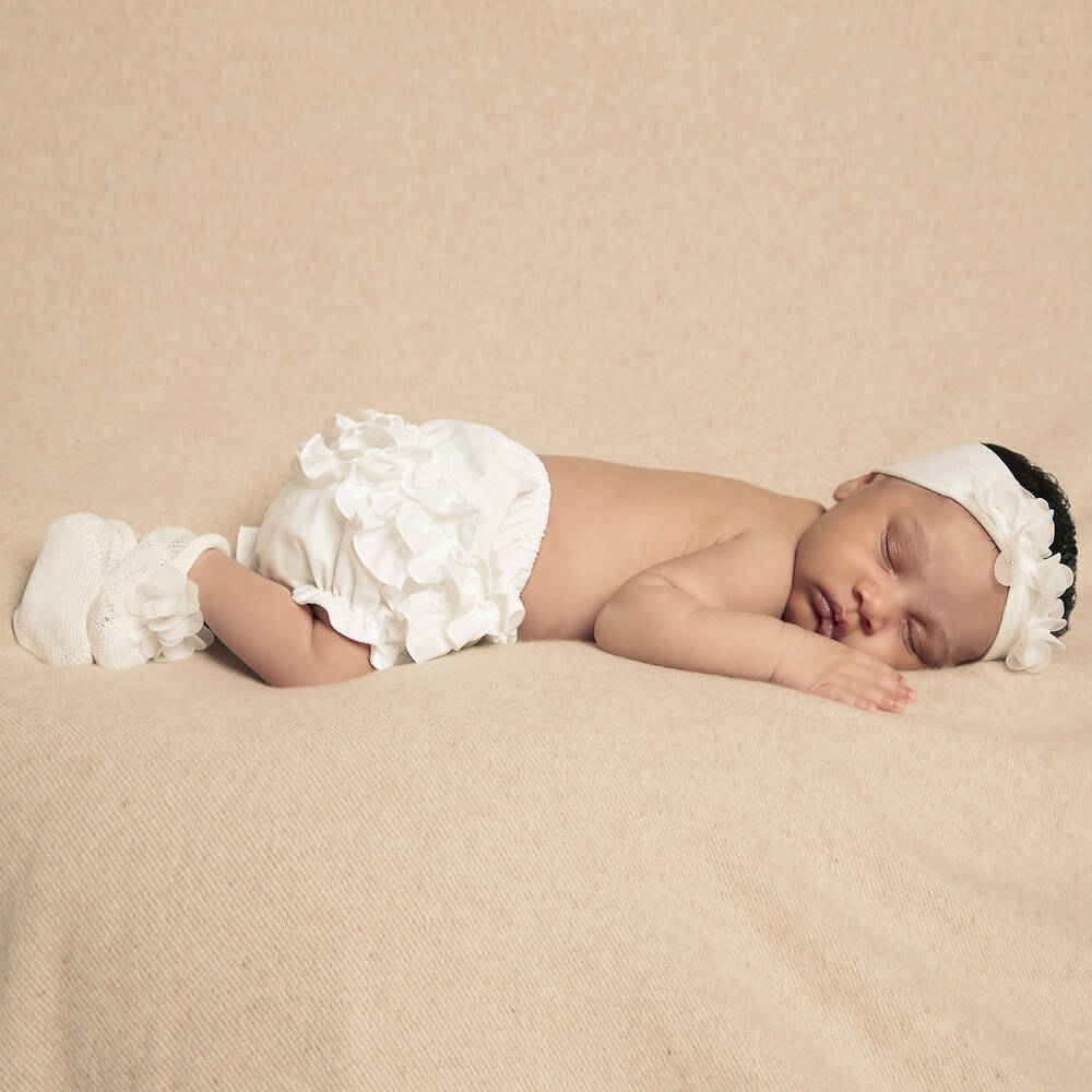 Sarah Louise-Baby Girls Ivory Frilly Pants | Childrensalon