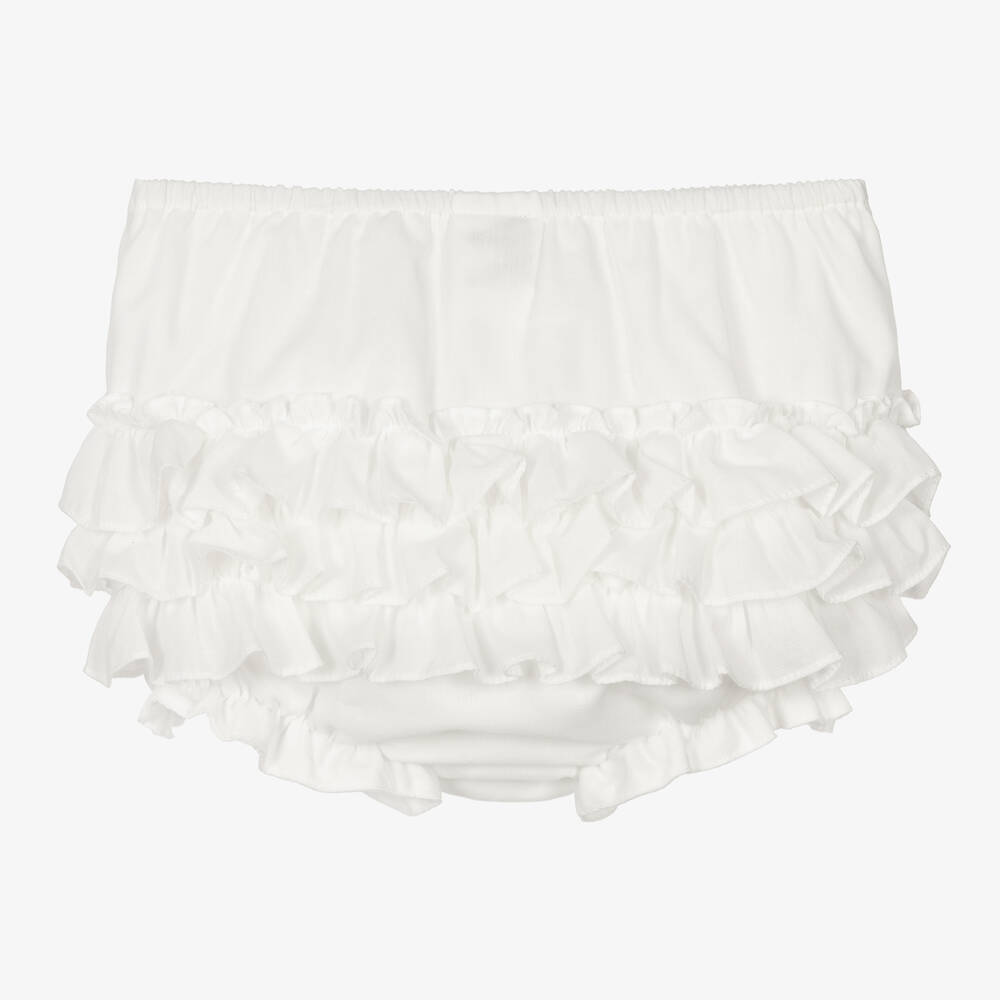 Sarah Louise-Baby Girls Ivory Frilly Pants | Childrensalon