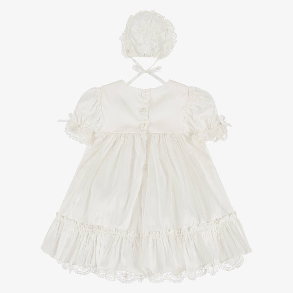 Sarah Louise-Baby Girls Ivory Silk Dress Set | Childrensalon