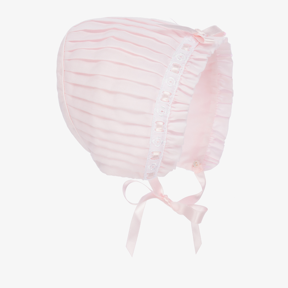 Sarah Louise-بونيه بكسرات لون زهري للمولودات | Childrensalon