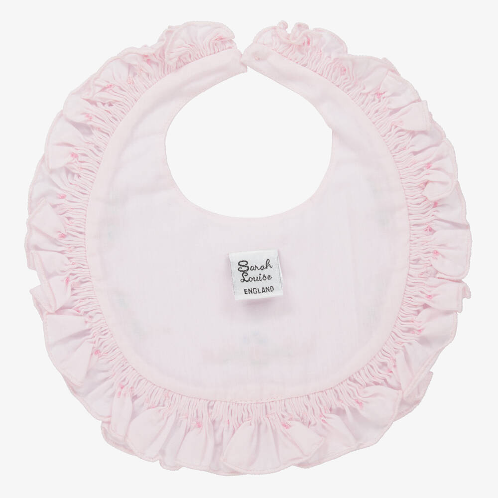 Sarah Louise-Baby Girls Pink Hand-Smocked Bib | Childrensalon