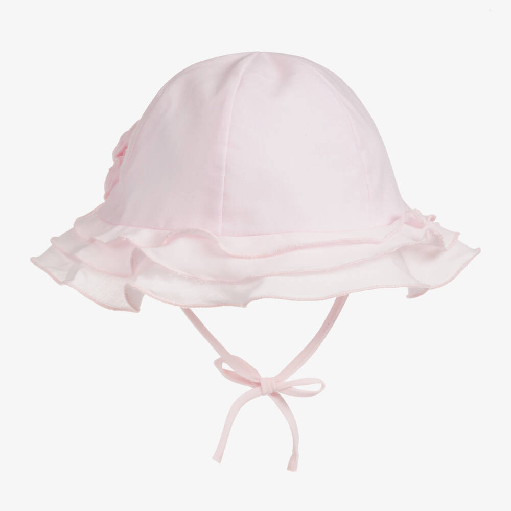 Sarah Louise-Baby Girls Pink Sun Hat with Flower | Childrensalon