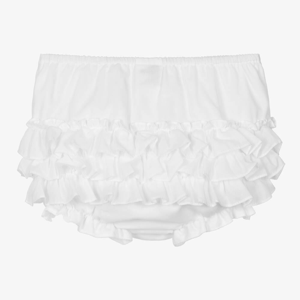 Sarah Louise-Белые трусики с рюшами для малышек | Childrensalon