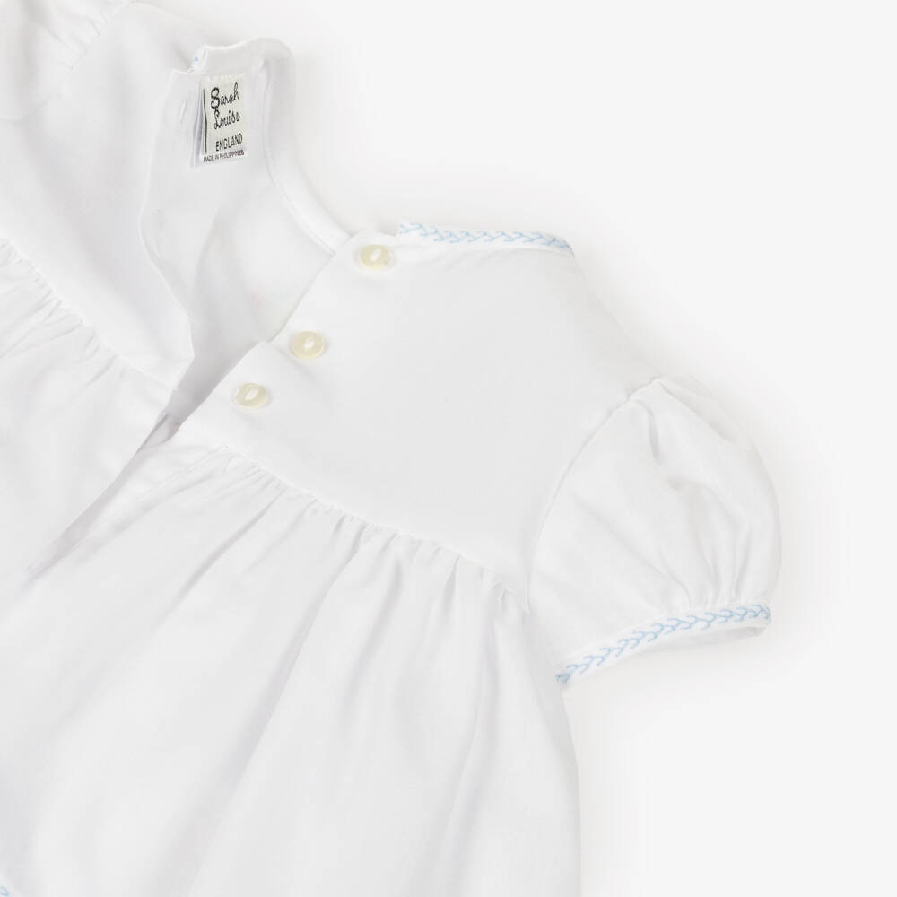 Sarah Louise-Baby Girls White Hand-Embroidered Dress | Childrensalon