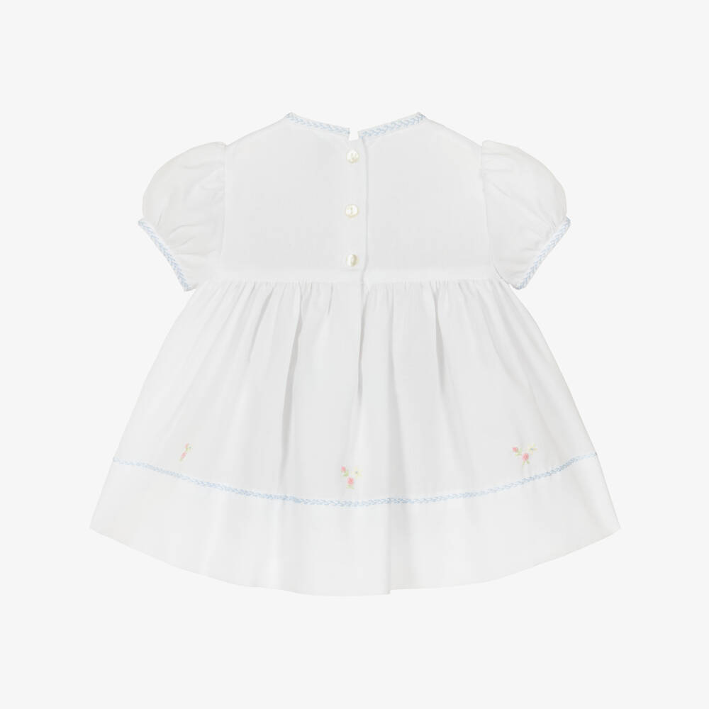 Sarah Louise-Baby Girls White Hand-Embroidered Dress | Childrensalon