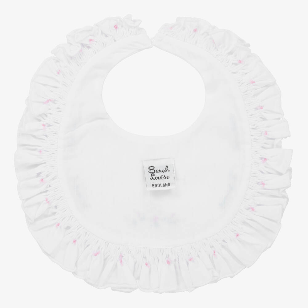 Sarah Louise-Baby Girls White Hand-Smocked Bib | Childrensalon