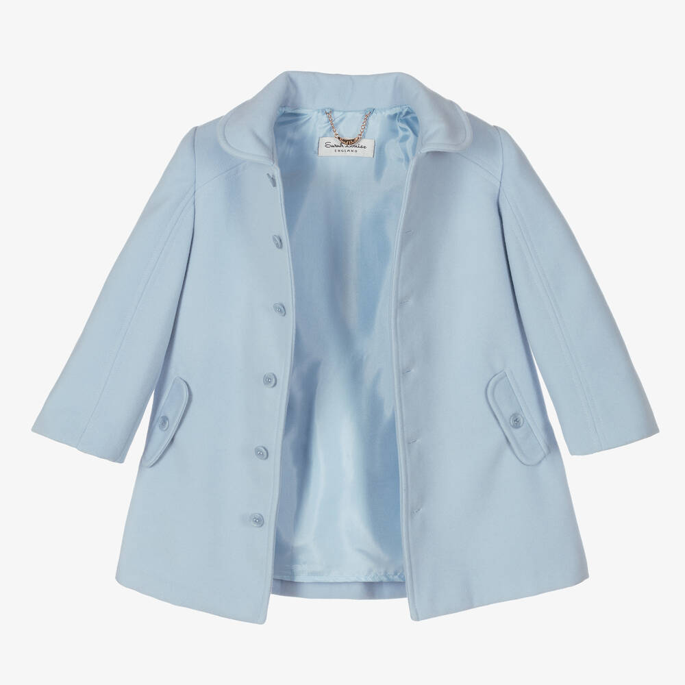 Sarah Louise-Boys Blue Hooded Coat | Childrensalon