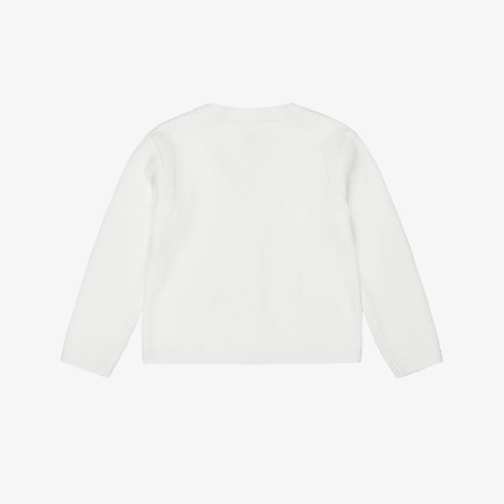 Sarah Louise-كارديغان قطن محبوك لون عاجي للأولاد | Childrensalon