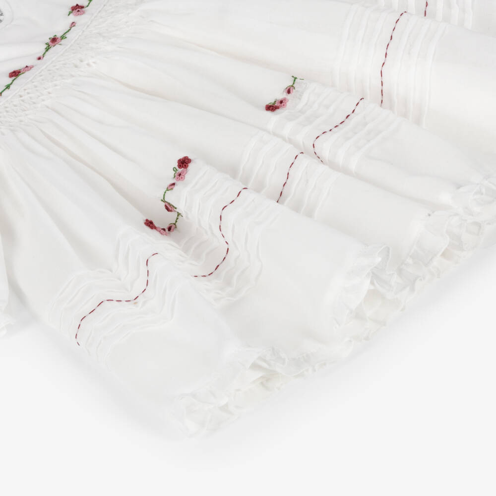 Sarah Louise-Girls Ivory Hand-Embroidered Voile Dress | Childrensalon
