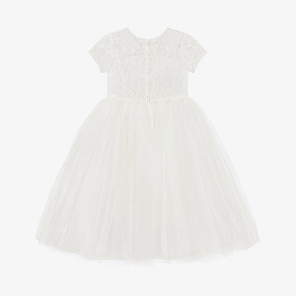 Sarah Louise-Кремовое платье из тюля и кружева | Childrensalon