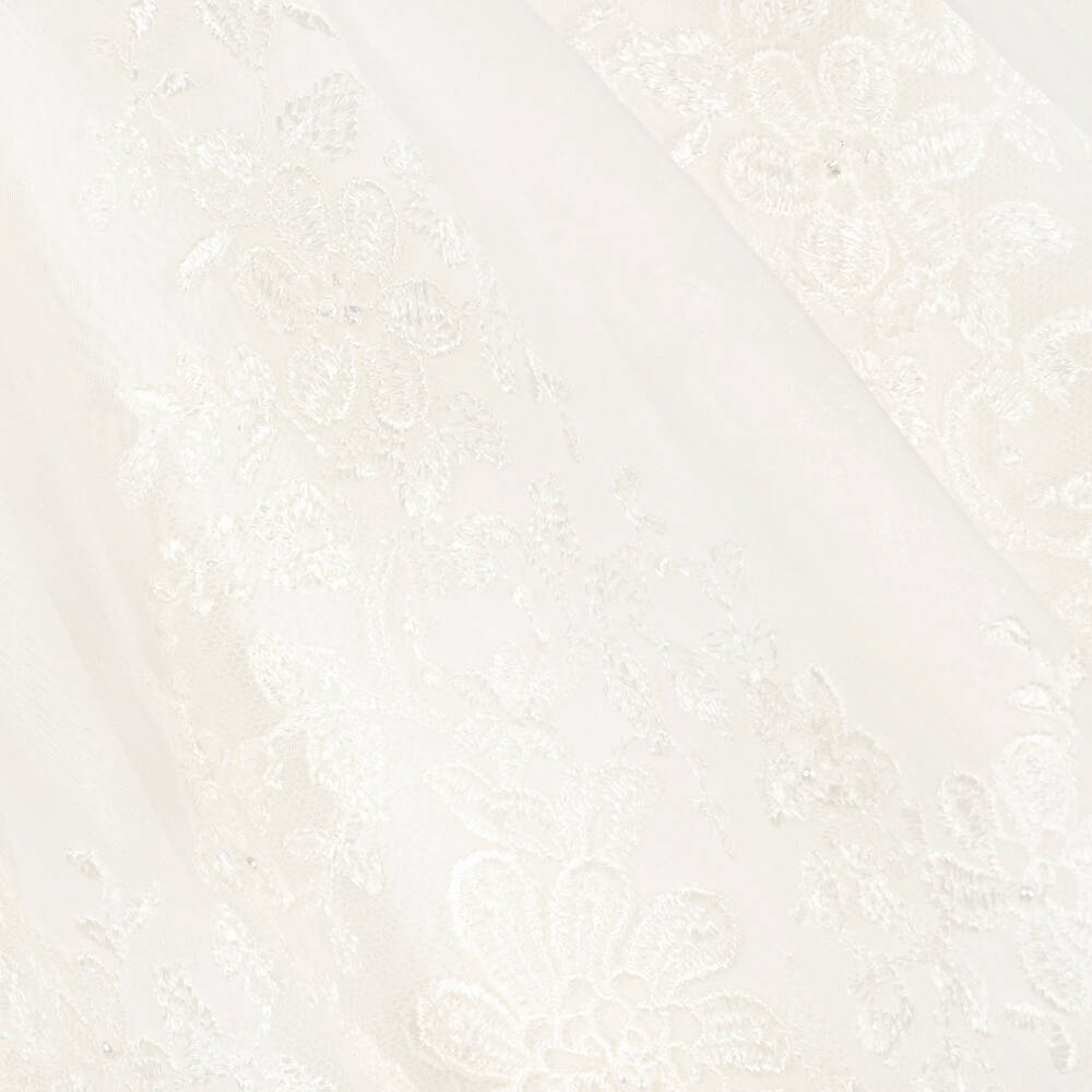 Sarah Louise-Girls Ivory Organza Dress with Lace Trims | Childrensalon