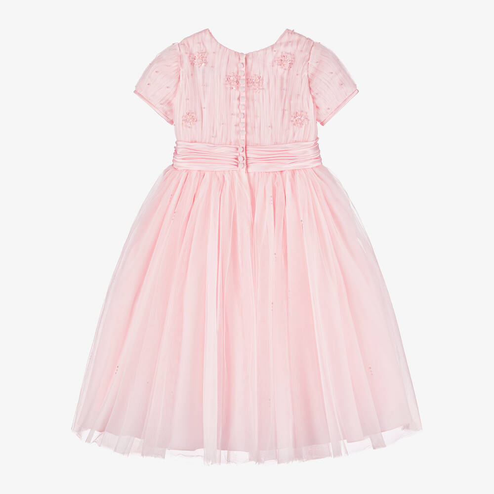 Sarah Louise-فستان تول مزين بخرز لون زهري | Childrensalon