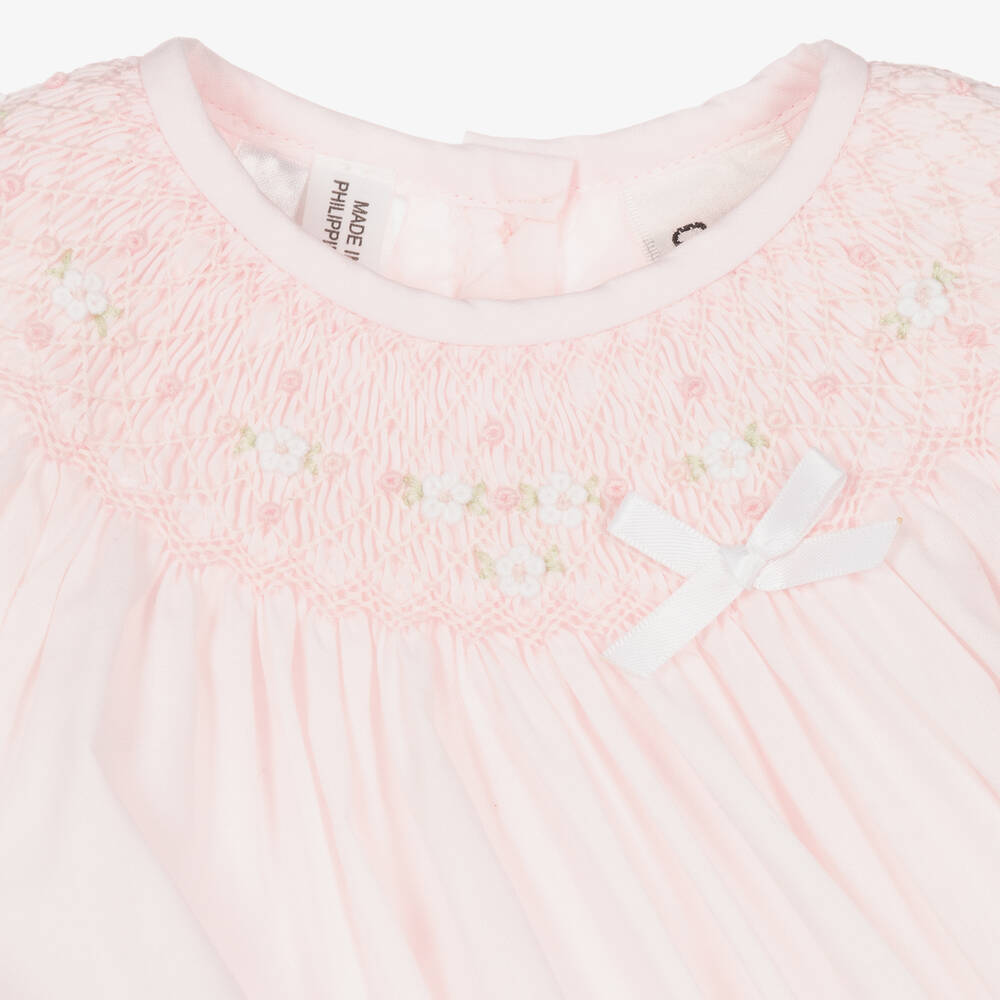 Sarah Louise-Girls Pink Cotton Dress  | Childrensalon