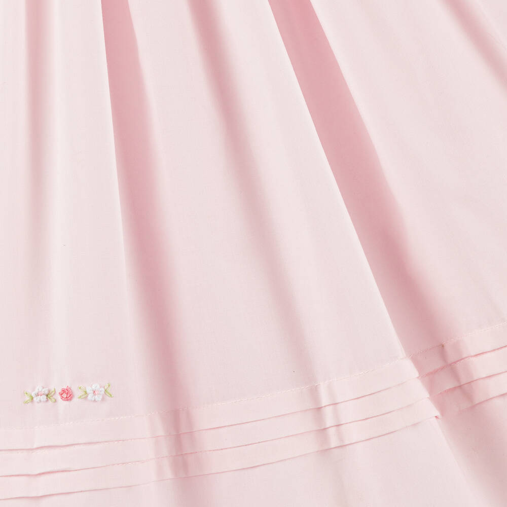 Sarah Louise-فستان تطريز سموك قطن لون زهري | Childrensalon