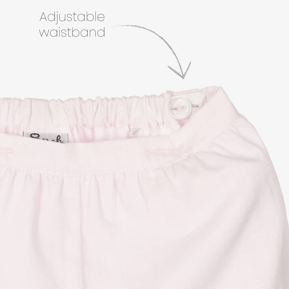 Sarah Louise-Girls Pink & White Buster Suit | Childrensalon