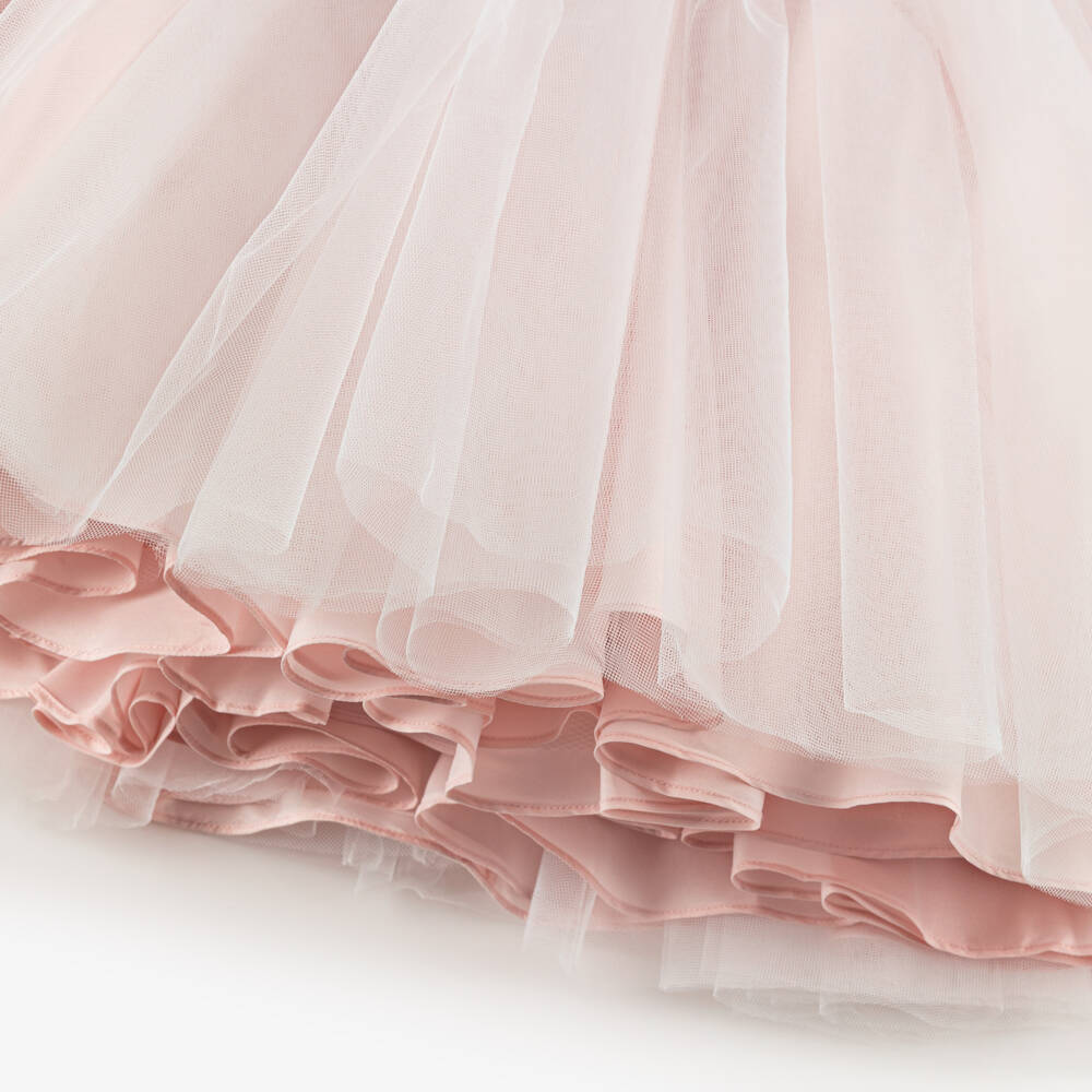 Sarah Louise-فستان ستان وتول لون زهري للبنات  | Childrensalon