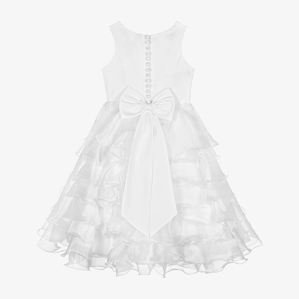 Sarah Louise-Белое платье с рюшами для девочек | Childrensalon