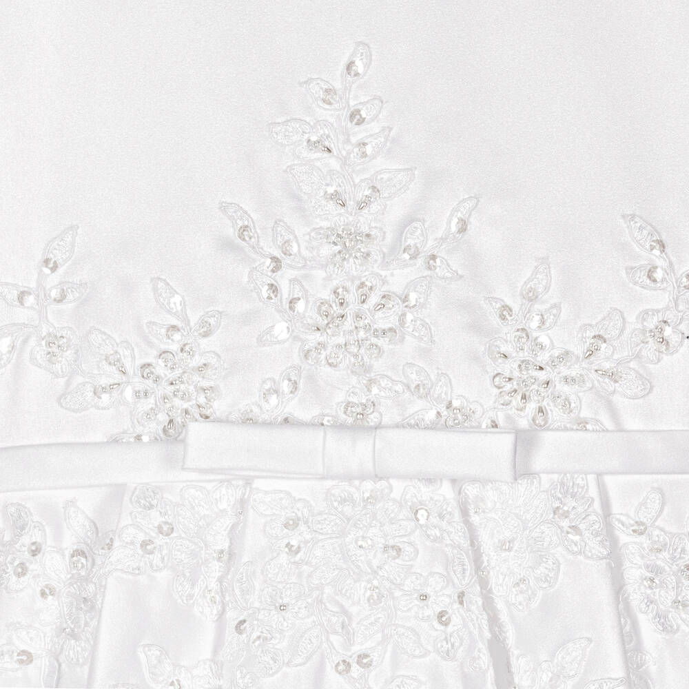 Sarah Louise-فستان ساتان لون أبيض | Childrensalon