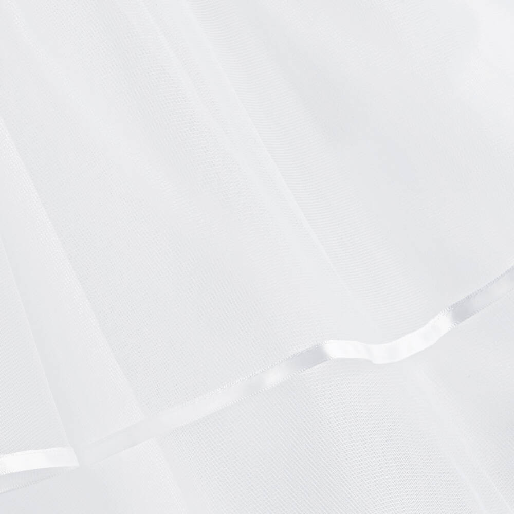 Sarah Louise-Платье из атласа и тюля белого цвета | Childrensalon