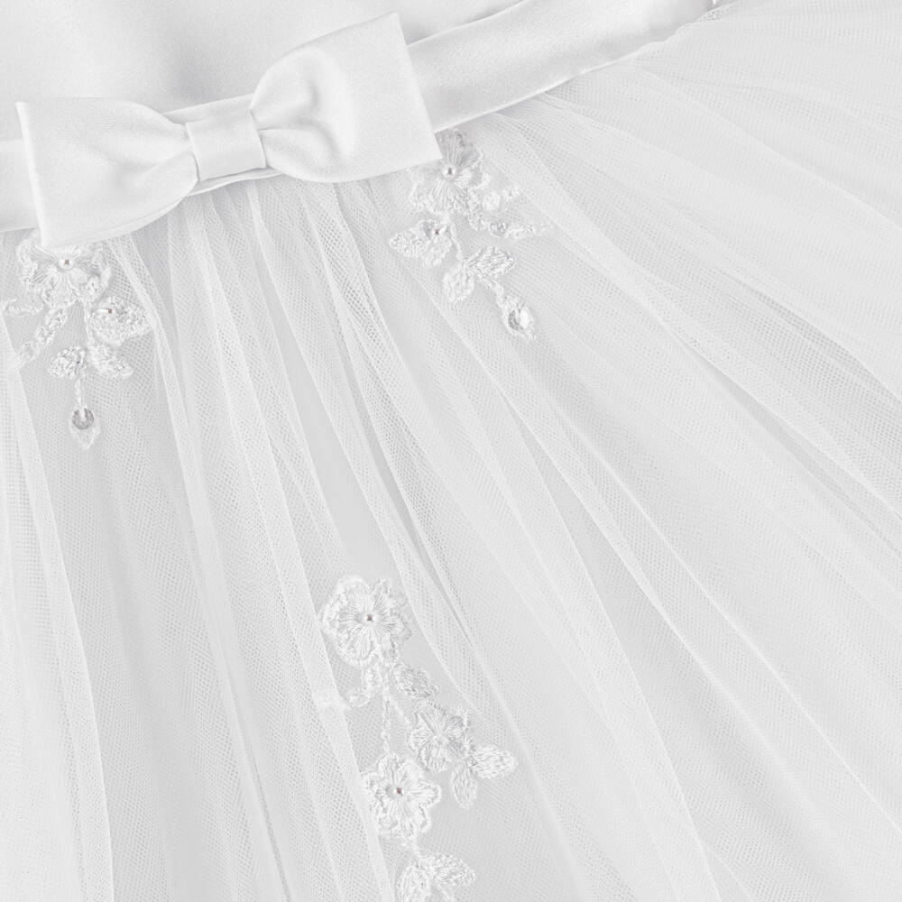 Sarah Louise-Girls White Sleeveless Tulle Dress | Childrensalon