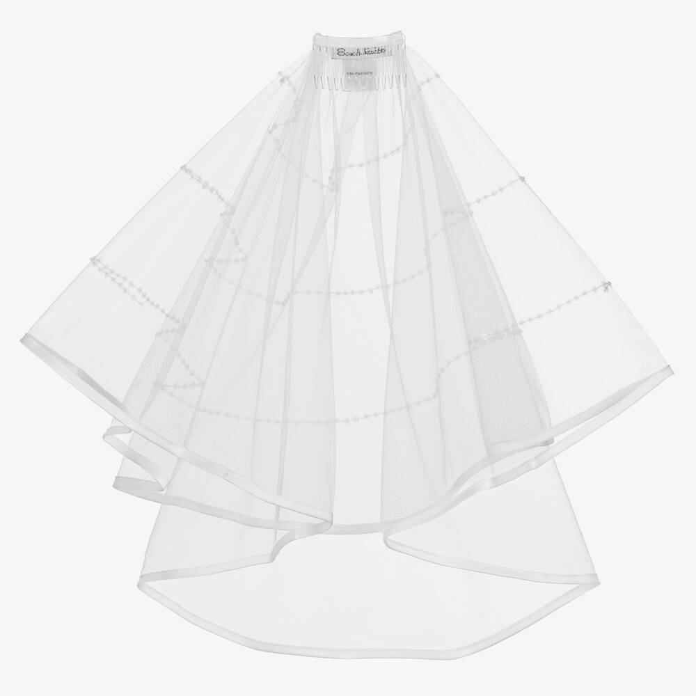 Sarah Louise-Girls White Tulle & Sequin Communion Veil | Childrensalon