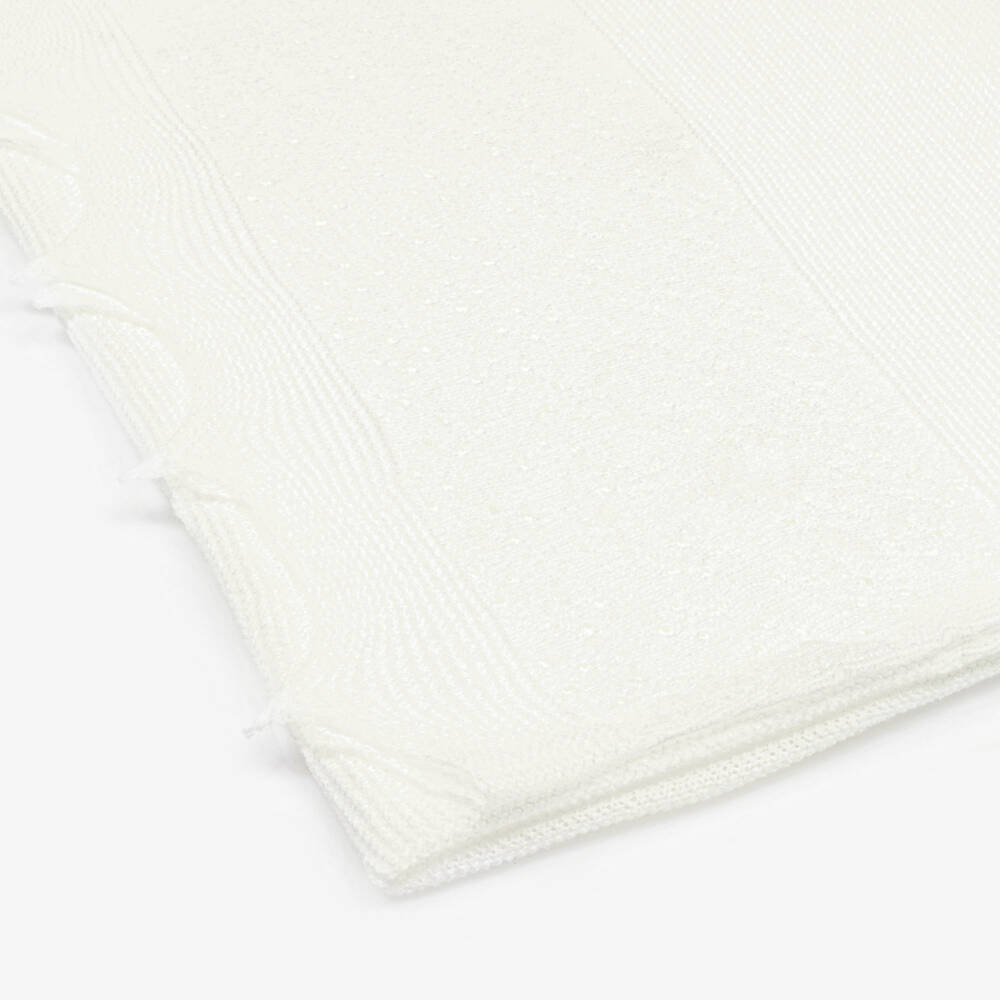 Sarah Louise-Шаль кремовая тонко вязаная с волнистыми краями (208см) | Childrensalon