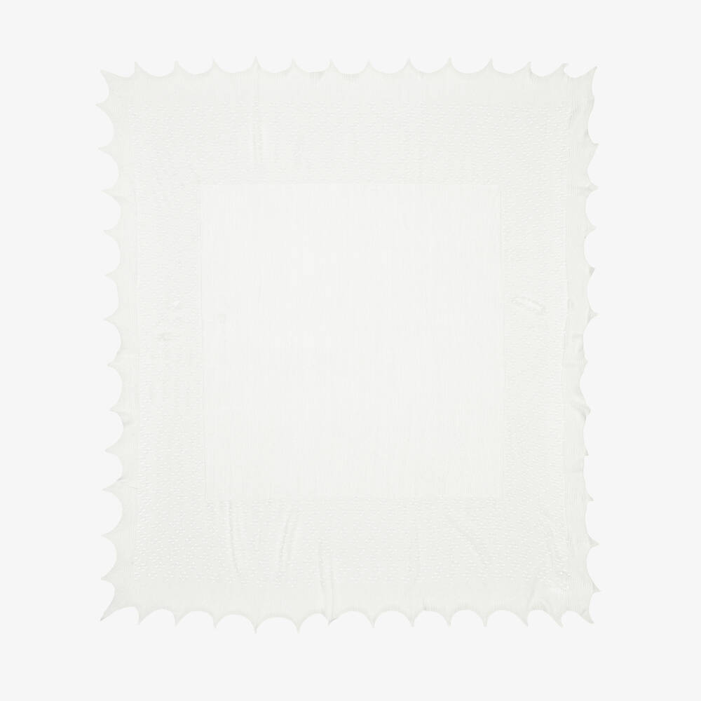 Sarah Louise-Шаль кремовая тонко вязаная с волнистыми краями (208см) | Childrensalon