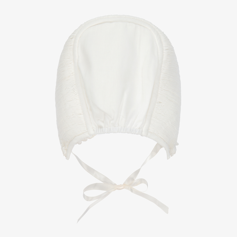 Sarah Louise-Ivory Hand-Smocked Bonnet | Childrensalon