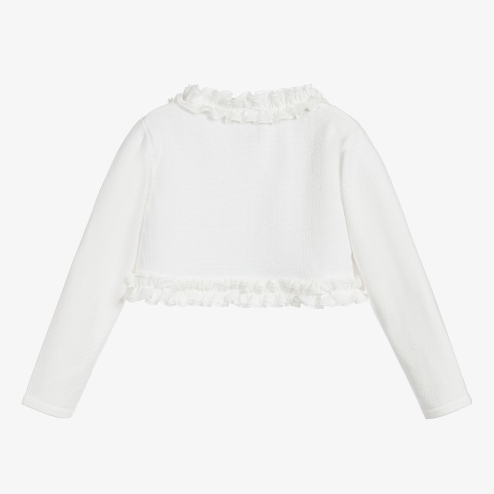 Sarah Louise-Кремовый трикотажный кардиган-болеро | Childrensalon