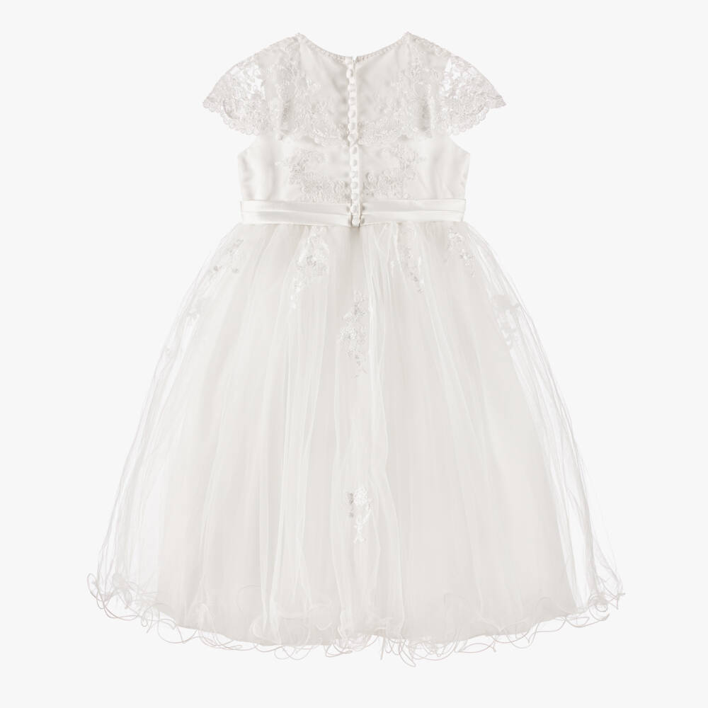 Sarah Louise-Ivory Lace Cape Collar Dress | Childrensalon