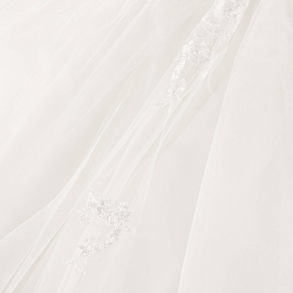 Sarah Louise-Ivory Lace Cape Collar Dress | Childrensalon