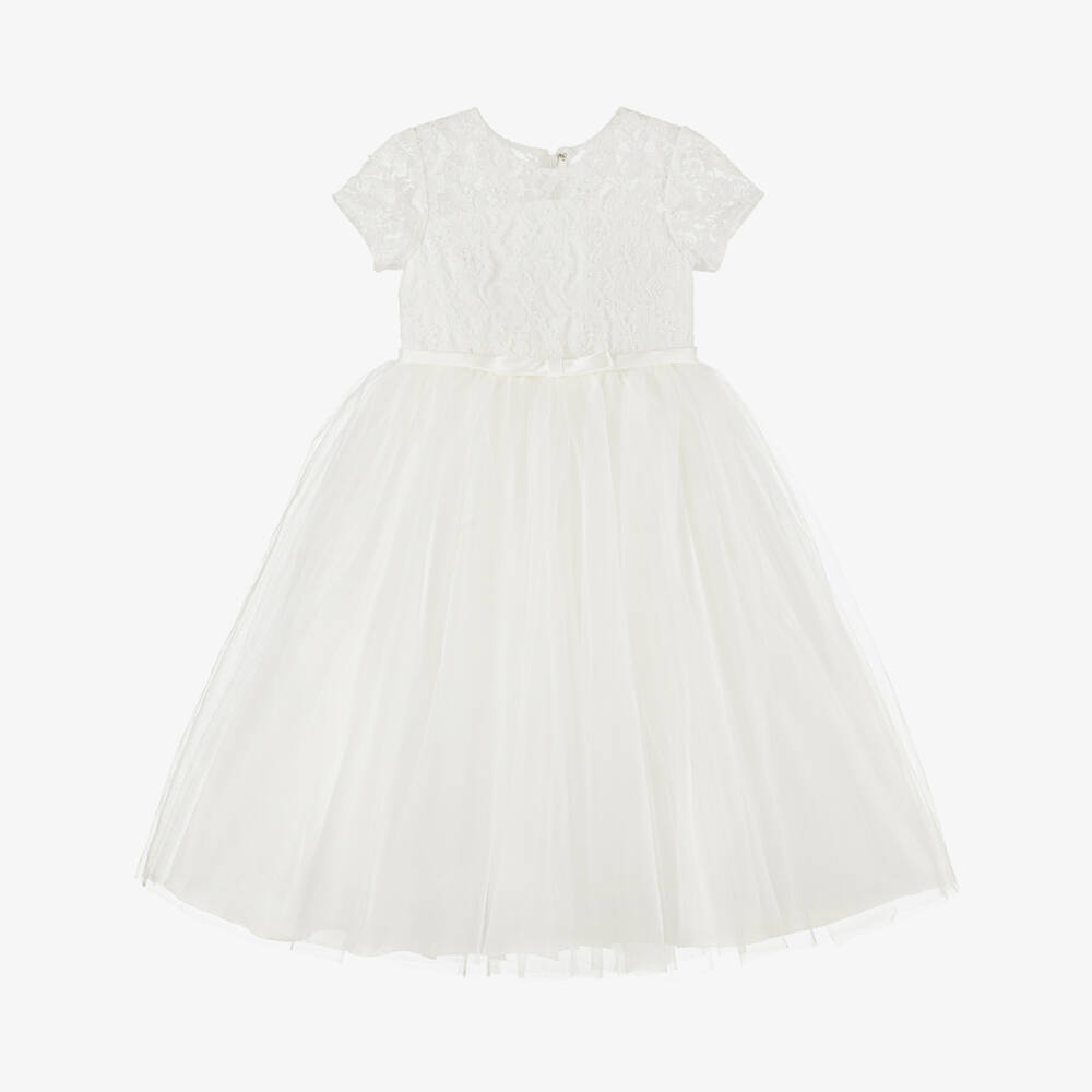 Sarah Louise-Ivory Lace & Tulle Dress  | Childrensalon
