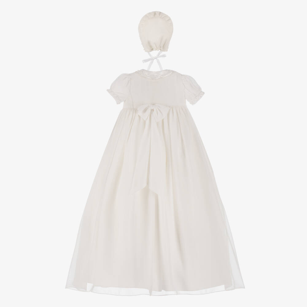 Sarah Louise-طقم ثوب مراسم شيفون وساتان لون عاجي | Childrensalon