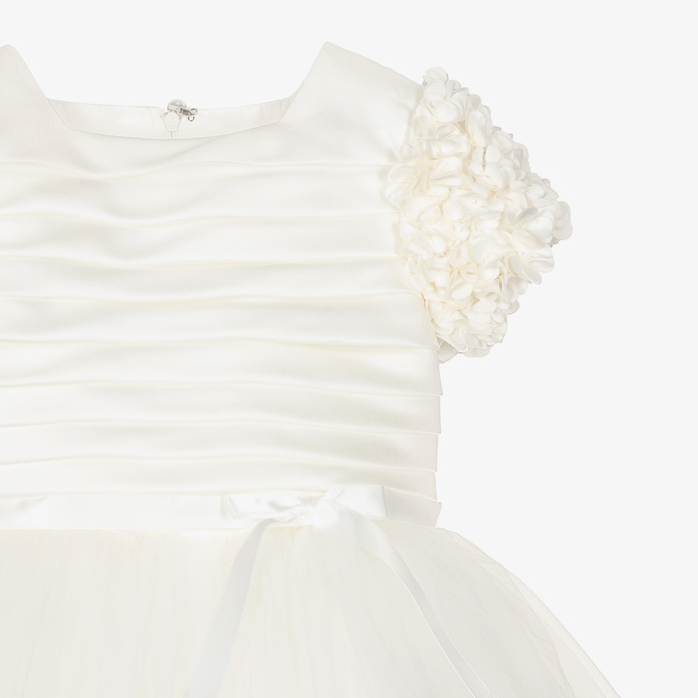 Sarah Louise-فستان ساتان وتول لون عاجي | Childrensalon