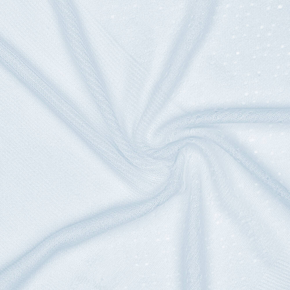 Sarah Louise-Pale Blue Finely Knitted Scalloped Shawl (115cm) | Childrensalon