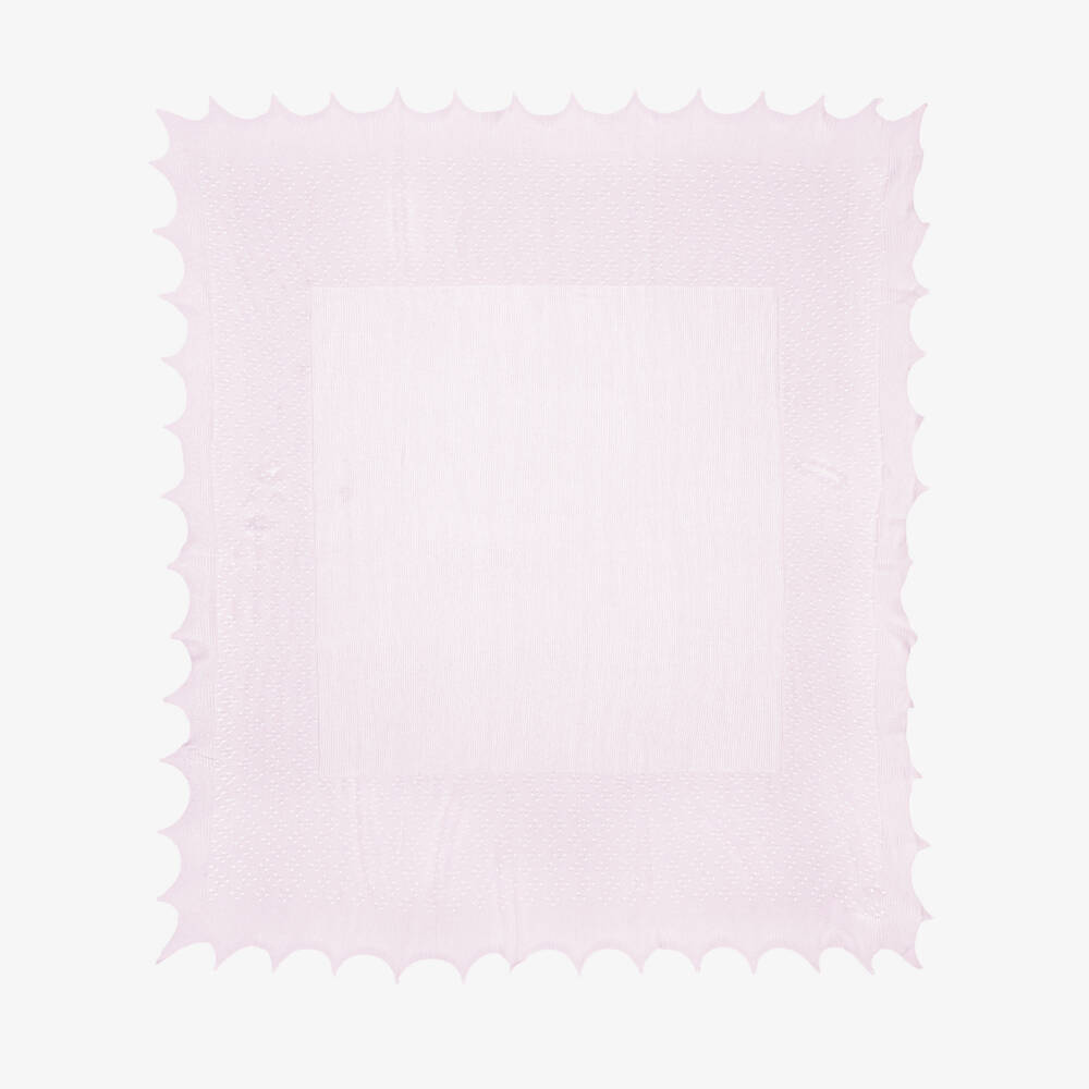 Sarah Louise-Pink Finely Knitted Scalloped Shawl (115cm) | Childrensalon