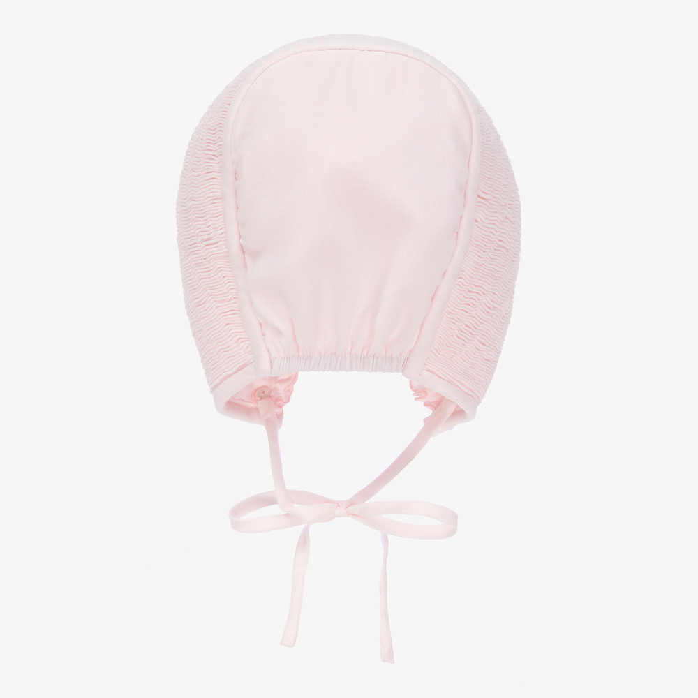 Sarah Louise-Розовый чепец со сборками ручной работы | Childrensalon
