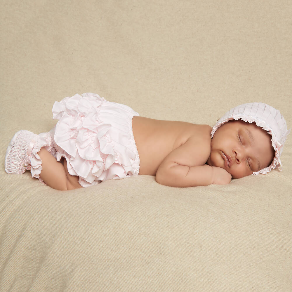 Sarah Louise-Pink Smocked Baby Booties | Childrensalon