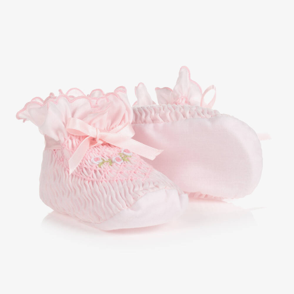 Sarah Louise-Розовые пинетки со сборками | Childrensalon