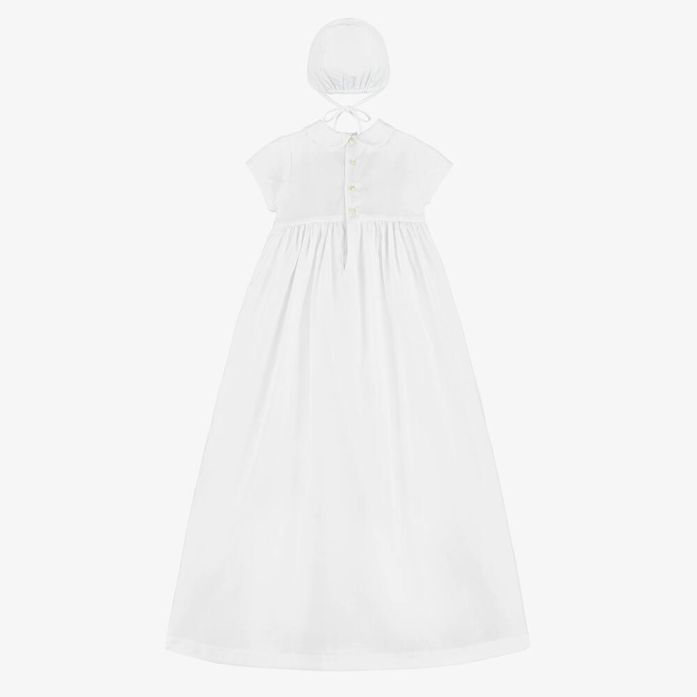 Sarah Louise-White Ceremony Gown & Bonnet Set | Childrensalon