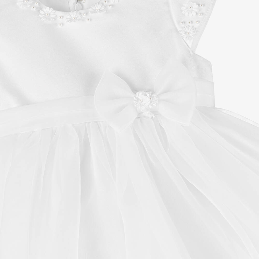 Sarah Louise-White Chiffon Ceremony Gown | Childrensalon