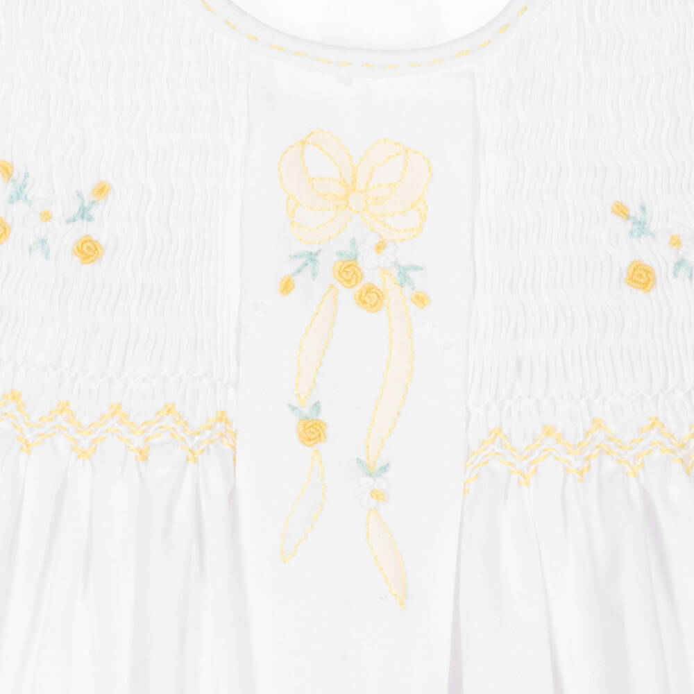 Sarah Louise-Белое платье с ручной сборкой для малышей | Childrensalon