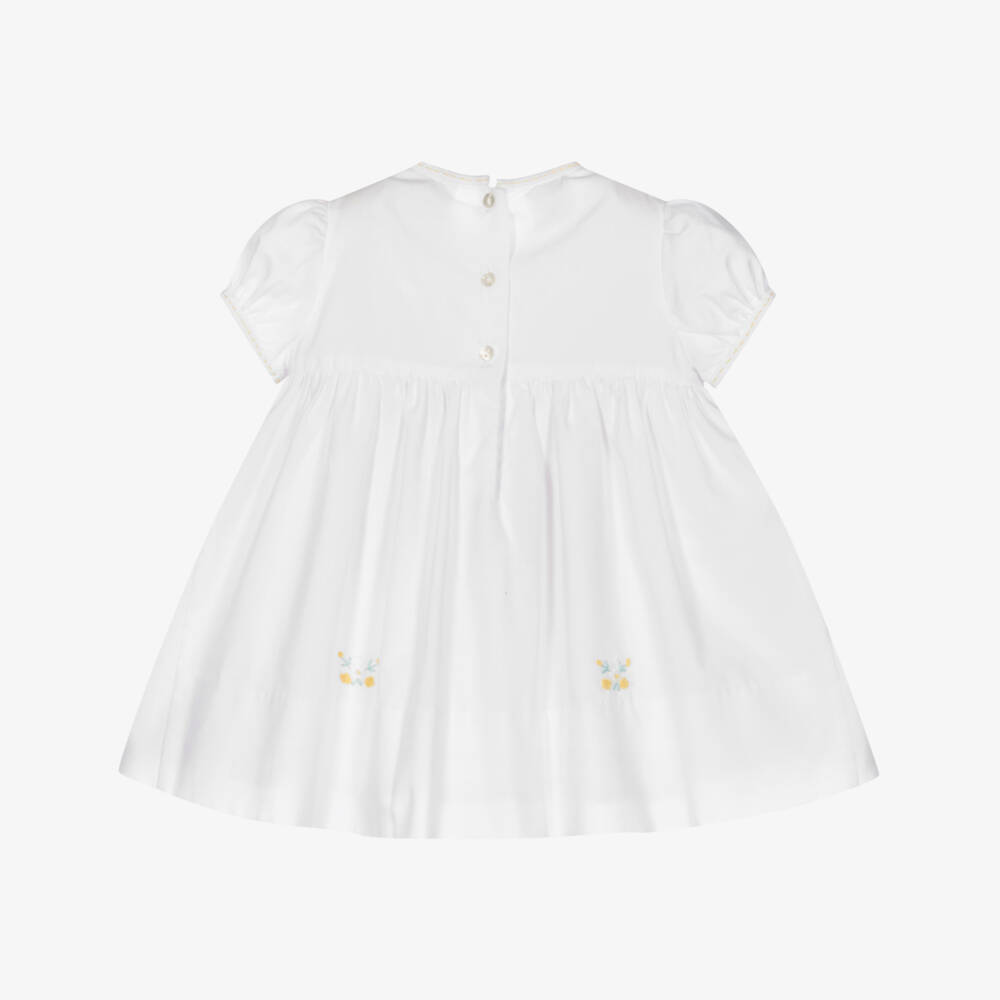 Sarah Louise-Белое платье с ручной сборкой для малышей | Childrensalon