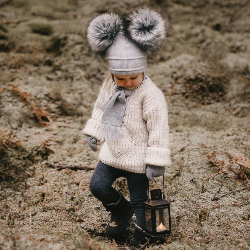 Sätila of Sweden-Серые вязаные варежки Twiddle для малышей | Childrensalon